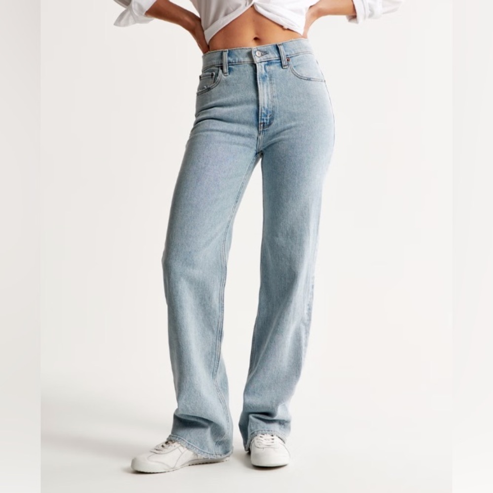 Abercrombie high rise 90s straight jean